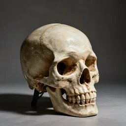 brutalist chair in skull shape. karl blossfeldt, salvador dali