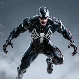 venom as the flash, dynamic lighting, fantasy concept art, trending on art station, stunning visuals, creative, cinematic, ultra detailed, terrifying, black lightning, comic strip style