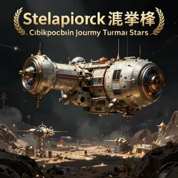 steampunk space station digital art