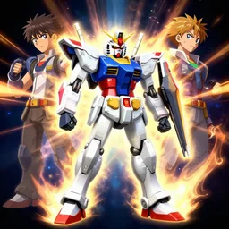 gundam 3 d ninja armor engine ingame stylized illustration photo radiating a aura global jesper ejsing, rhads, makoto