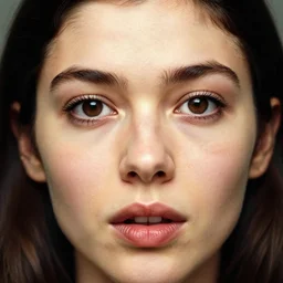 a candid extreme closeup portrait of an expressive face of a super busy young woman by annie leibovitz