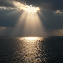 god rays reflecting in the sea, dramatic lighting, cinematic, establishing shot, high detail, cinematic lighting, post processed, 8k, concept art, artstation, matte painting, in the style of eddie mendoza, raphael lacoste, alex ross