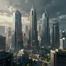 A cyberpunk city, painted by Eytan Zana