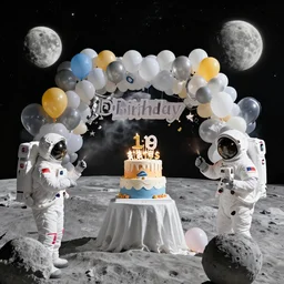 astronauts birthday party on the moon