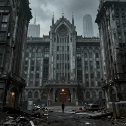 gigercore, spastic, psychotic, elemental masterpiece 8k resolution Behance HD polluted futuristic cityscape evening, wombo dream, rotoscoped gothic degraded art nouveau hospital pastiche by Frank Miller and Klaus Janson
