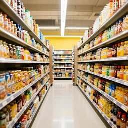 supermarket aisle im the style of mundo art