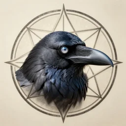 a raven's face in sacred geometry, rendered in unreal, highly detailed, ultra realism, 8 k