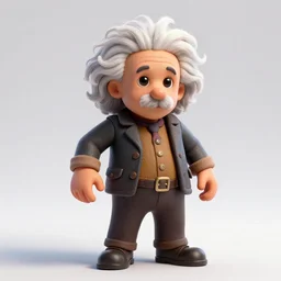 albert einstein video game character, t - pose, blender, 3 d render, high quality
