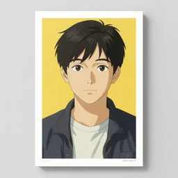 a simple centered portrait of a. an award winning yoshitaka amano digital art poster color painting. a masterpiece by james gurney. poster colour on canvas.