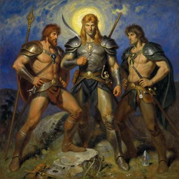 tales of earthfire, painting by gaston bussiere, craig mullins, j. c. leyendecker, tom of finland