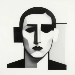 portrait bauhaus abstract monochromatic high contrast by laszlo