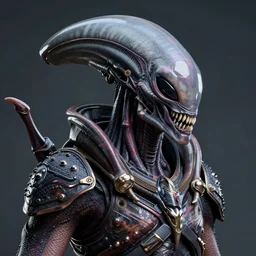 a detailed headshot photo of an alien xenomorph warrior by zach sutton, 8 k