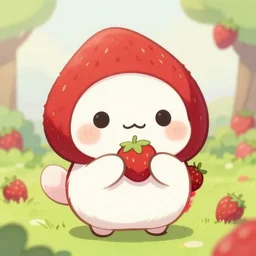 adorable strawberry critter trending on pixiv