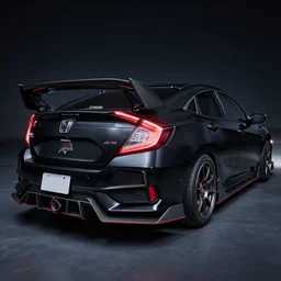 incredible digital painting of a honda civic, black, mk 1 0 license plate, stealth, night mode, spoiler, lights, custom exhaust, wing mirrors, carbon fibre, valance splitter, sports, wheel spacers, japanese, power, sleek, electric, petrol, high detail, 8 k resolution