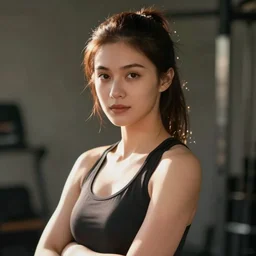 beautiful portrait of a gorgeous personal trainer who looks like Lira T'Soni  , character design by charlie bowater, ross tran, artgerm, and makoto shinkai, detailed, soft lighting, rendered in octane