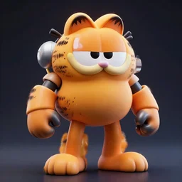 a mecha garfield, art station, unreal engine 5, dramatic lighting,
