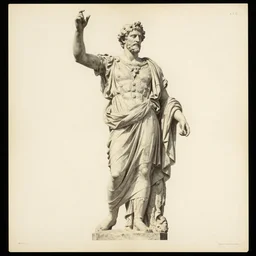 Victorian era print of a roman Statue 60's 70's Japanese Album Cover Art