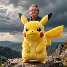 Jack Nicholson plays Teminator Pikachu, scene from the film finale, epic, realistic