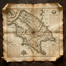 very very detailed intricate beautiful map on old parchment navigation discover calligraphy