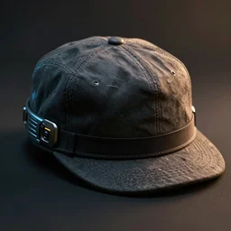 a flat brim hat from the future, cyberpunk, highly detailed, epic lighting, hyper photorealism, 8 k