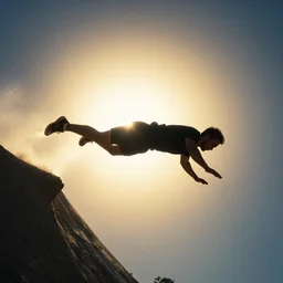 gliding into the sun