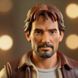 harrison ford indiana jones, neca!!! f action figure by neca face close up headshot in the style of neca, character by neca, film still, bokehs