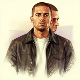 a well designed portrait of trevor from gta v, detailed, realistic, sketch style, artstation, greg rutkowski, 8 k resolution.