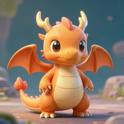 handsome cute orange dragon