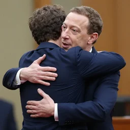 zuckerberg gives a hug to zuckerberg when zuckerberg hugs them