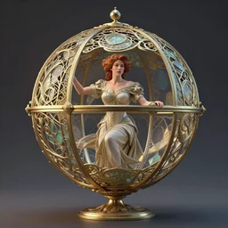 the orb of time, art nouveau, by jan van huysum and ( ( ( ( ( lisa frank ) ) ) ) ), 8 k, octane render