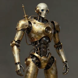 robot, steampunk, art by da vinci