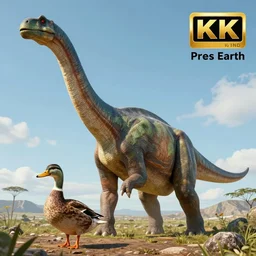 a hybrid between a duck and a brachiosaurus in pre historic earth, photography, award winning, national geographic channel, discovery channel, wildlife, 8 k