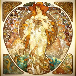 anime abstract art, octane render, 8 k, unreal 5, highly detailed, wide angle, intricate complexity, sharp focus, trending on artstation. art by alphonse mucha