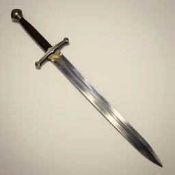 an evil sword, on a blank background. diagonal composition ( concept art by enki bilal, museum picture )