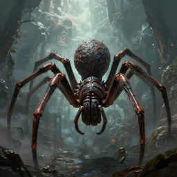 epic professional digital fantasy art of an immense overwhelmingly large world eating spider, hd, 4 k, artstation, gothic, detailed, terrifying, epic