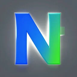 a blue letter n and a green letter r