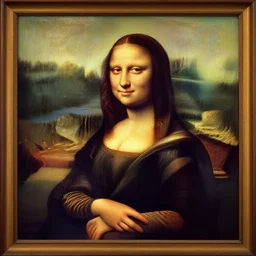 an oil painting of Dwayne Johnson dressed like Mona Lisa in the famous painting The Joconde plainted by Leonardo Da Vinci