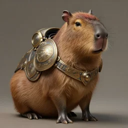 a anthropomorphic Cabybara wearing scifi armor, diffuse lighting, fantasy, intricate, elegant, highly detailed, lifelike, photorealistic, digital painting, artstation, illustration, concept art, smooth, sharp focus, art by John Collier and Albert Aublet and Krenz Cushart and Artem Demura and Alphonse Mucha