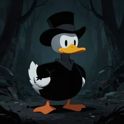 duck tales noir, digital art, ominous and moody,