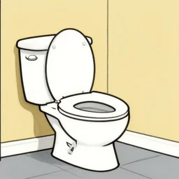 friendly toilet in the style of richard scarry