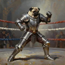 a oil painting of a pugilist / knight in the combat pose in the style of magic the gathering trending on artstation deviantart pinterest detailed realistic hd 8 k high resolution
