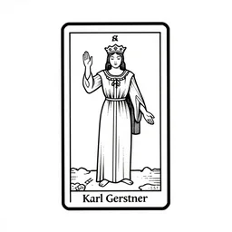 geometric the empress tarot card by karl gerstner, minimal, black and white monochrome, bordered, centered, in frame, 8 k scan