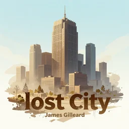 lost city by james gilleard, by joe fenton, by kaethe butcher, dynamic lighting, gradient light blue, brown, blonde cream and white color scheme, grunge aesthetic