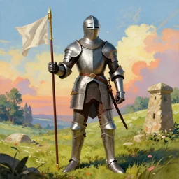 a valiant knight on his way to adventure | high fantasy, colorful | Hyacinthe Rigaud