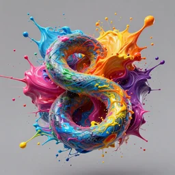 slithering twists of colored paint exploding