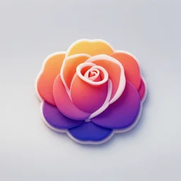 custom logo in the shape of a rose, highly detailed, 4k, sharp focus, gradient, depth of field, primary colors, artstation, cgsociety, octane render,