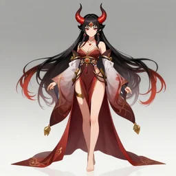 character concept art of an anime demon goddess