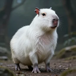 a white capybara dressed as a sith lord, beautiful, agile, fairy, myth, legend, detailed, trending on artstation, light effects, kilian eng, john harris, bastien lecouffe - deharme