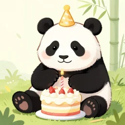 illustration of panda bear birthday
