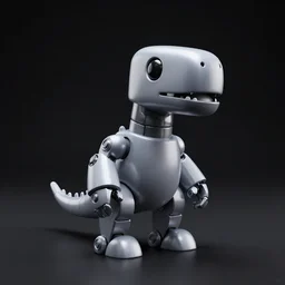 A propaganda, plastic simple funny mechanical mechabot dinosaur pictoplasma characterdesign toy sculpture, by david lachapelle, by jeff koons, in a black empty studio hollow, c4d